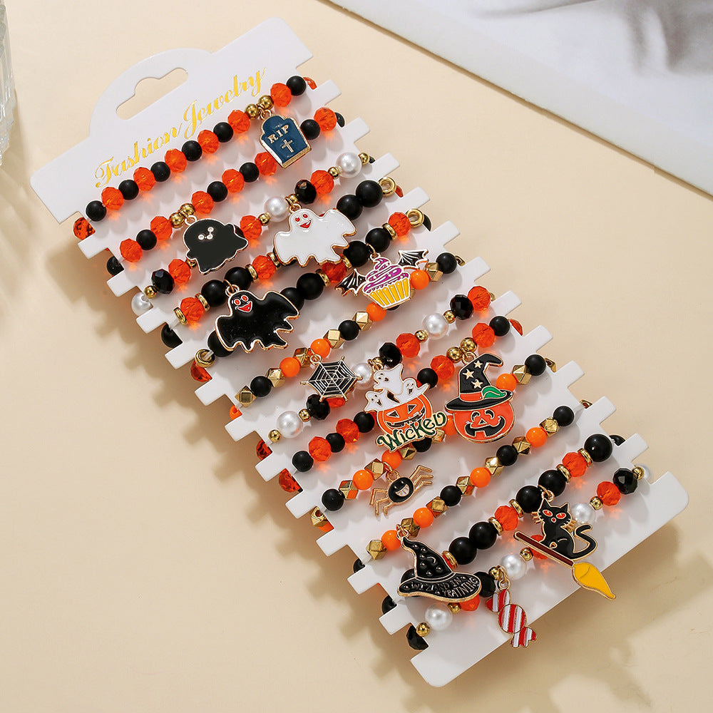 Wholesale  Bracelet Beaded Funny  Bat Pendant Ghost Festival Ghost Bracelet